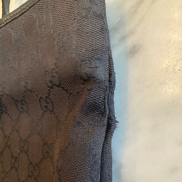 Vintage Gucci Black Fabric Handbag with Polished Chrome Hardware - Picture 6 of 16